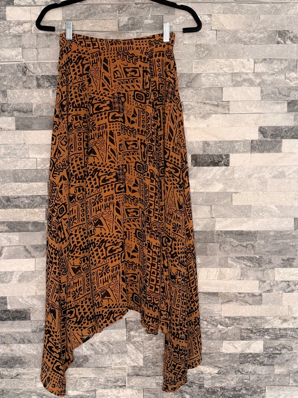 Forever 21 Brown & Black Asymmetrical Tribal Print Skirt